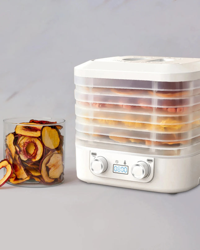 Obst- und Gemüsetrockner mit 5 Ebenen & Thermostat – bis zu 48h Dauerbetrieb