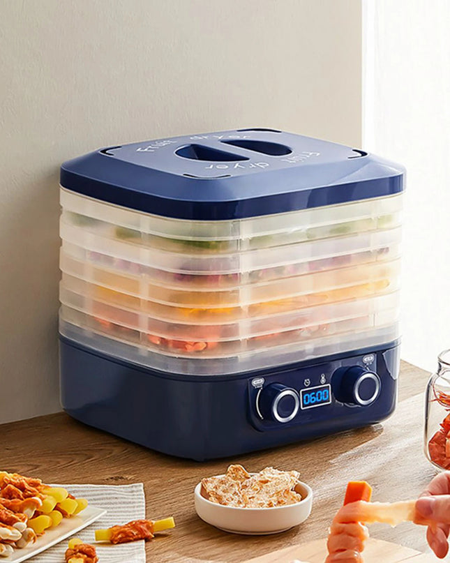 Obst- und Gemüsetrockner mit 5 Ebenen & Thermostat – bis zu 48h Dauerbetrieb