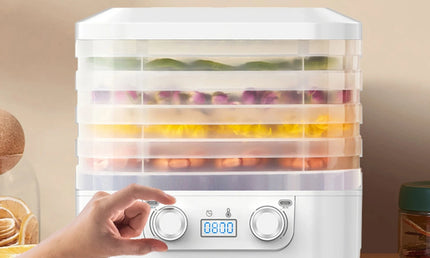 Obst- und Gemüsetrockner mit 5 Ebenen & Thermostat – bis zu 48h Dauerbetrieb