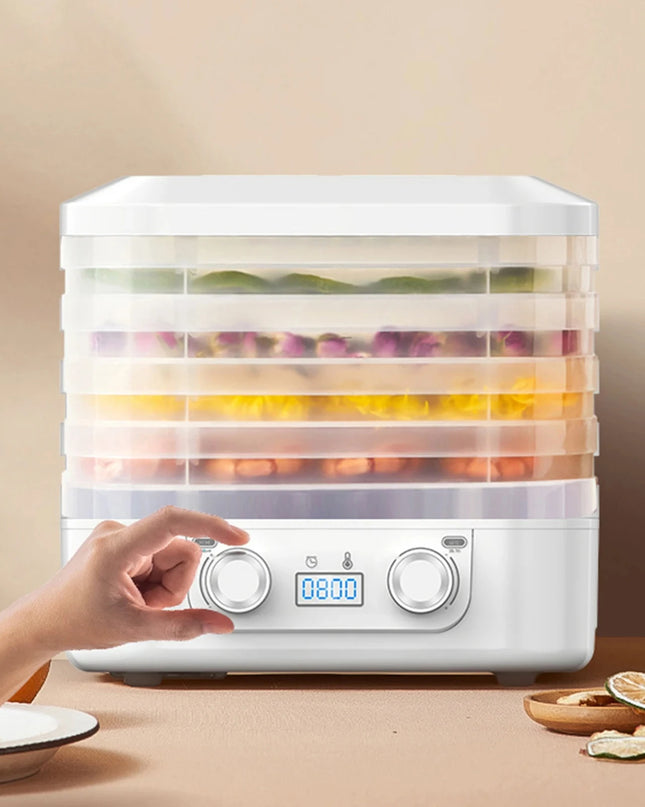 Obst- und Gemüsetrockner mit 5 Ebenen & Thermostat – bis zu 48h Dauerbetrieb