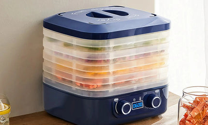 Obst- und Gemüsetrockner mit 5 Ebenen & Thermostat – bis zu 48h Dauerbetrieb