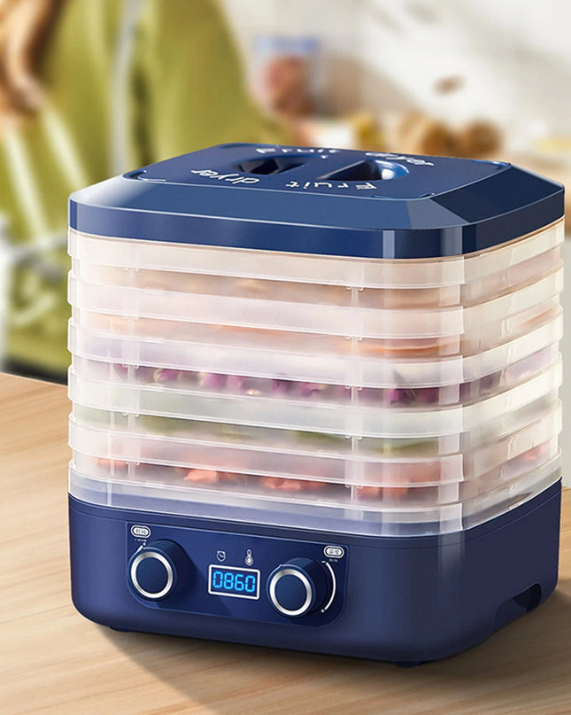 Obst- und Gemüsetrockner mit 5 Ebenen & Thermostat – bis zu 48h Dauerbetrieb